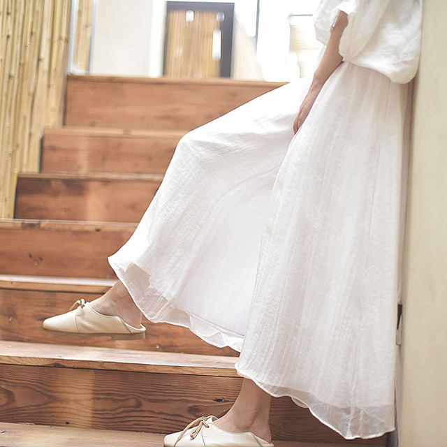 Cotton wide leg pants