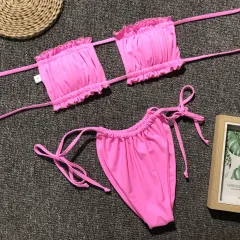 Costa Rica Bandeau Bikini Set - Pink - View 1