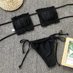 Costa Rica Bandeau Bikini Set - Black - View 1