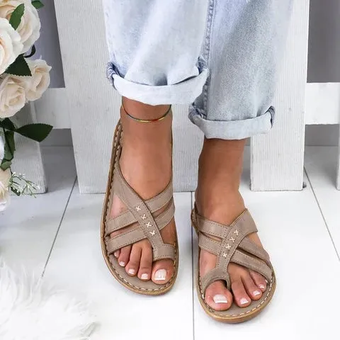 Flat toe sandals - Taupe-42