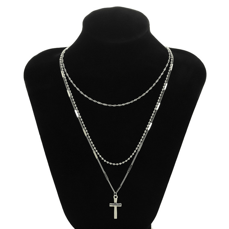 Cross multi-layer necklace