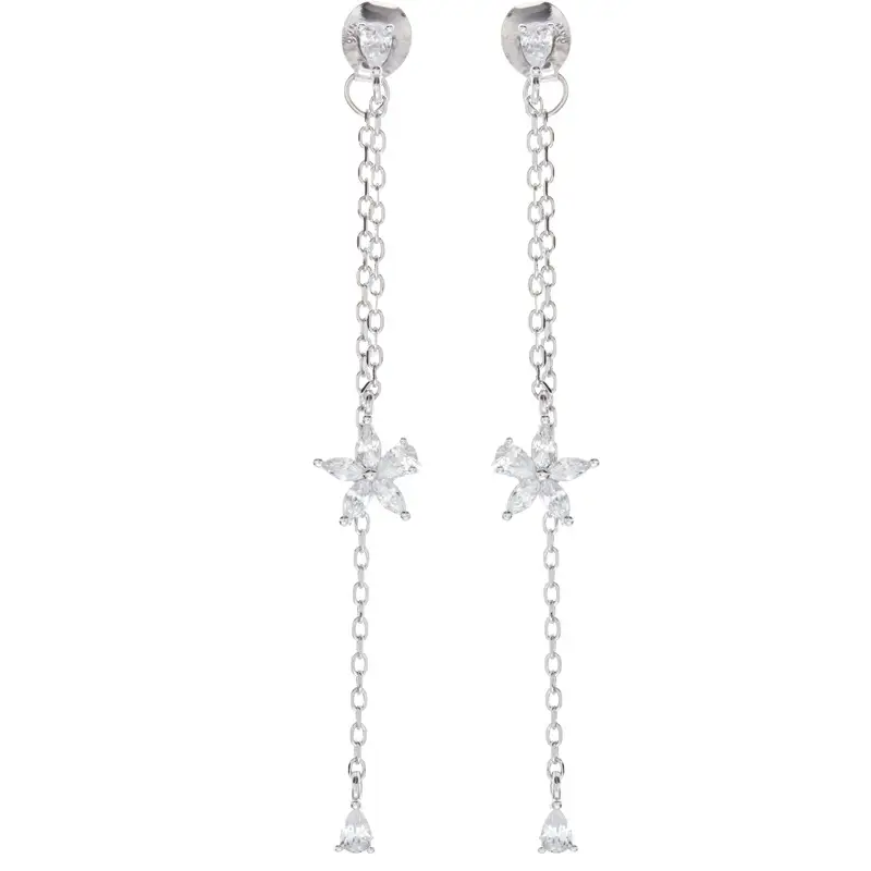 Rear hanging flower earrings