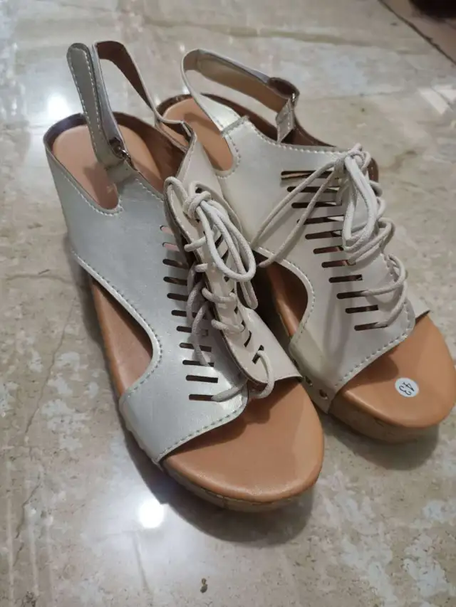Fish mouth roman hollow sandals Gold - Shop at LoveMi