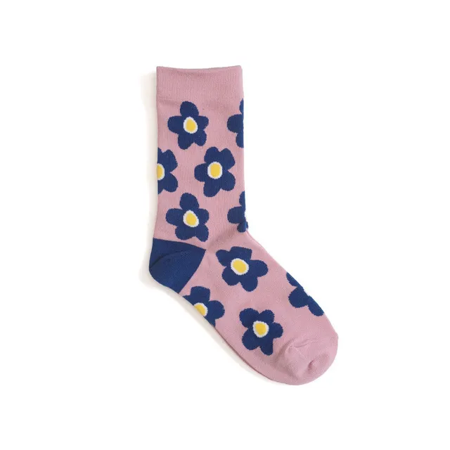 Cute cartoon flower socks cotton girl in stockings Pink - Shop at LoveMi