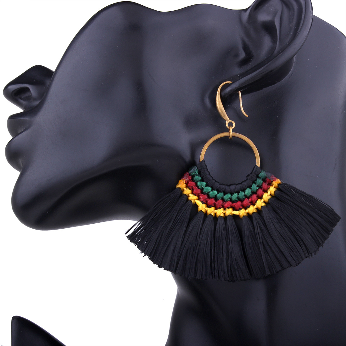 Vintage silk woven earrings