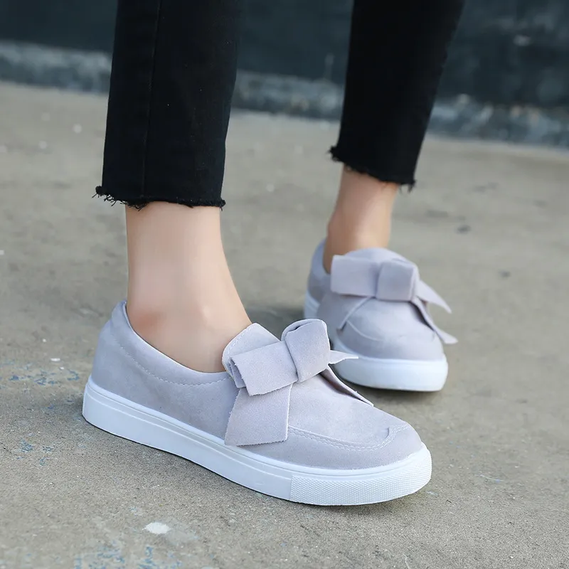 Bow canvas shoes - Grey