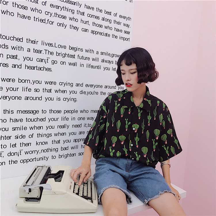 Cactus flower shirt