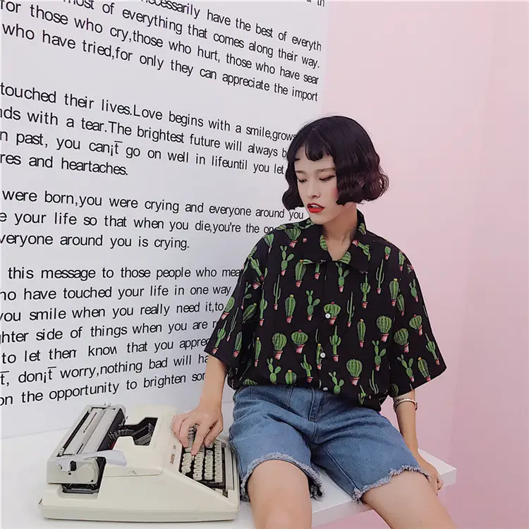 Cactus flower shirt