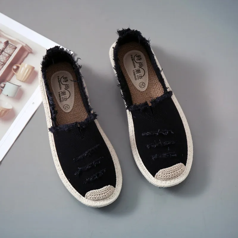 Fisherman shoes, female lazy shoes - Black