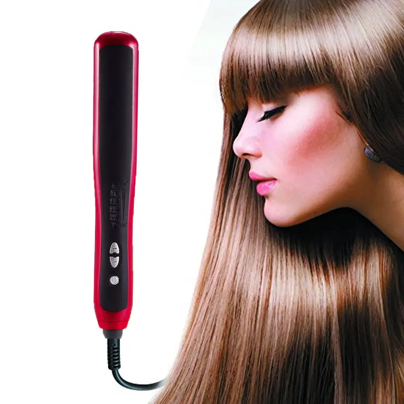Home Automatic Adjustable Temperature Red Hair Straightener