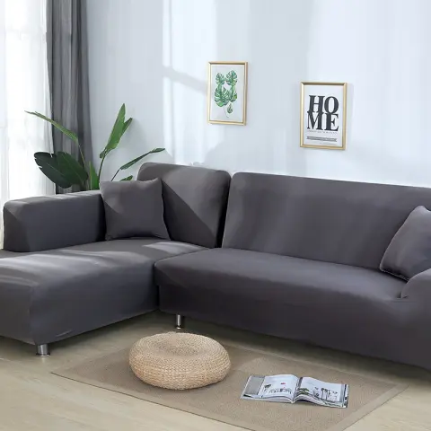 Tight Wrap Sofa Cover Elastic 2 Pieces with L
