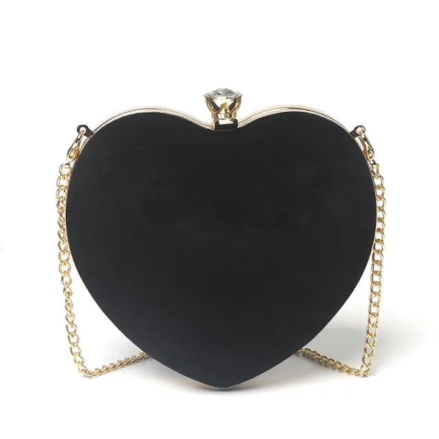 Heart shaped hand holding chain bag Black - Shop at LoveMi