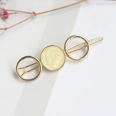 Round metal hairpin hair accessories Yellow - Shop at LoveMi