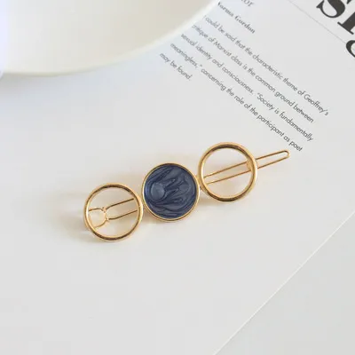 Round metal hairpin hair accessories Navy - Shop at LoveMi