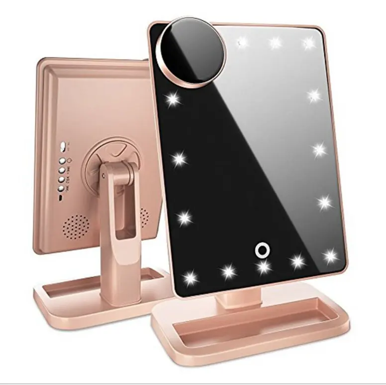 Touch Screen Makeup Mirror with 20 LED Light Bluetooth