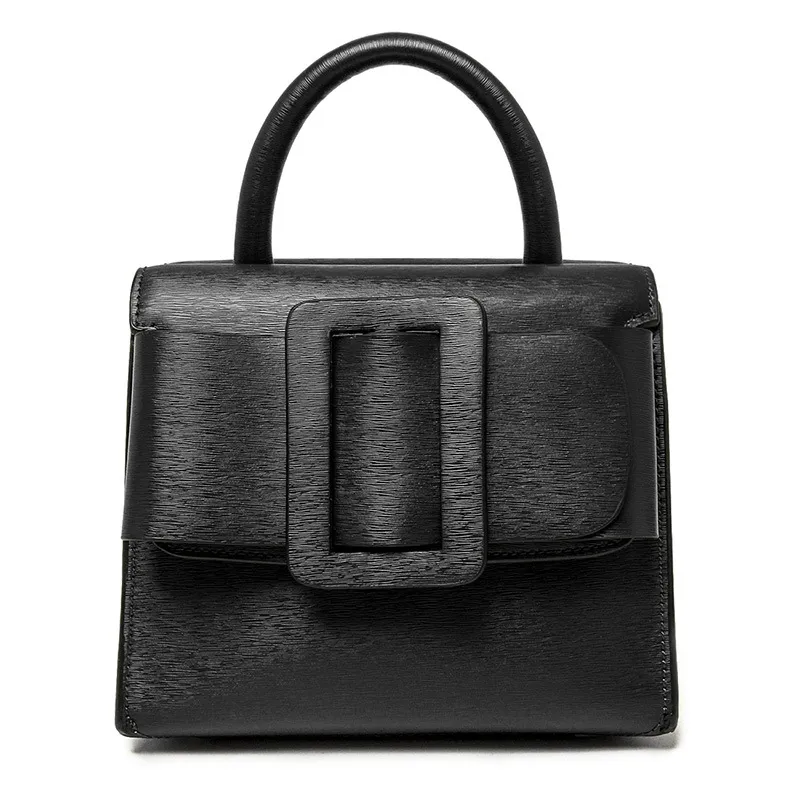 Contrasting European and American slung shoulder bag - Black