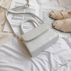 Stone pattern mini tote - White - View 1