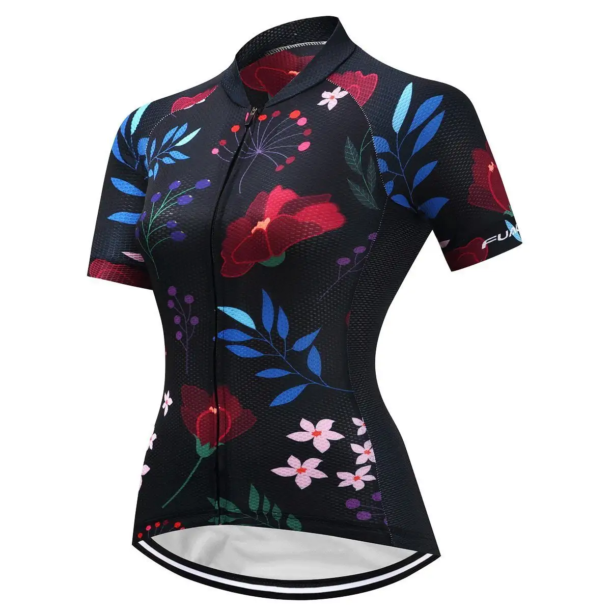 Short Sleeve Cycling Jersey - BlackFlower