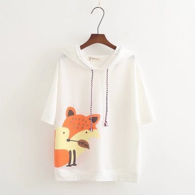 Hooded loose short-sleeved T-shirt