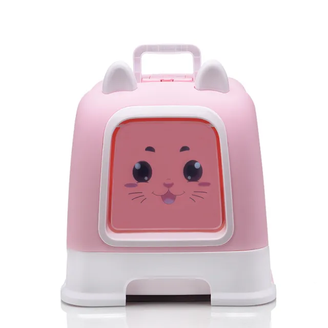 Fully enclosed cat litter with drawers Pink - Shop at LoveMi