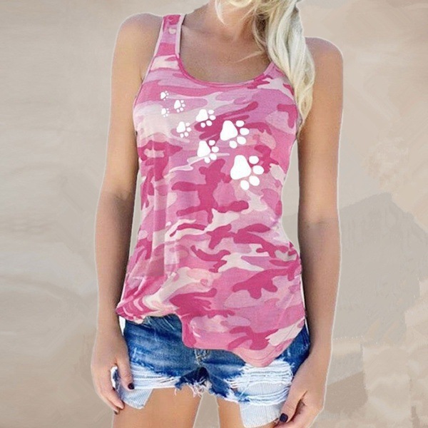 Camouflage footprint print vest