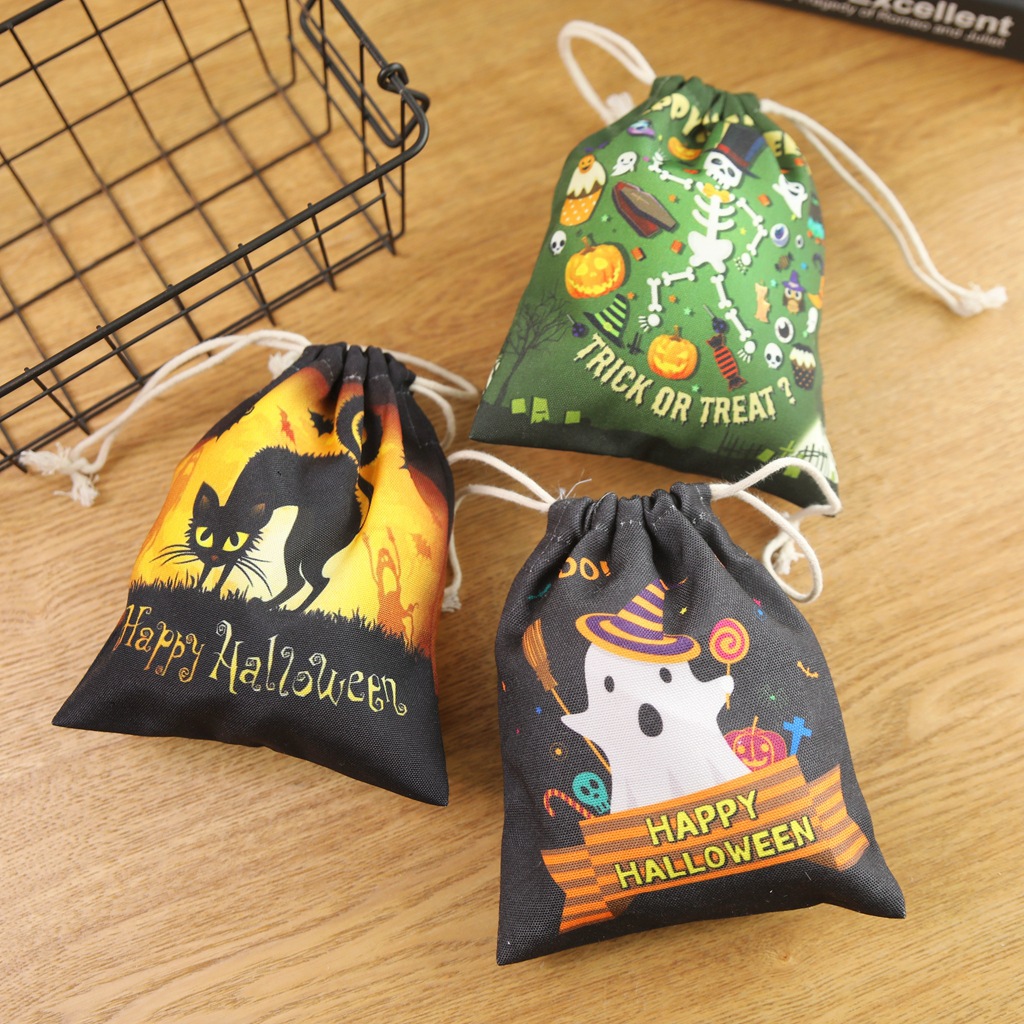 Halloween candy bag drawstring (ghost)