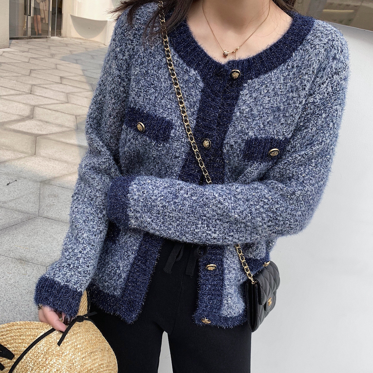 T4357 small fragrant knit cardigan