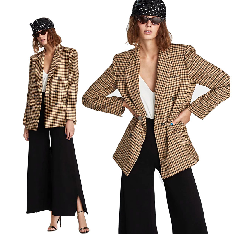 European and American plaid suit