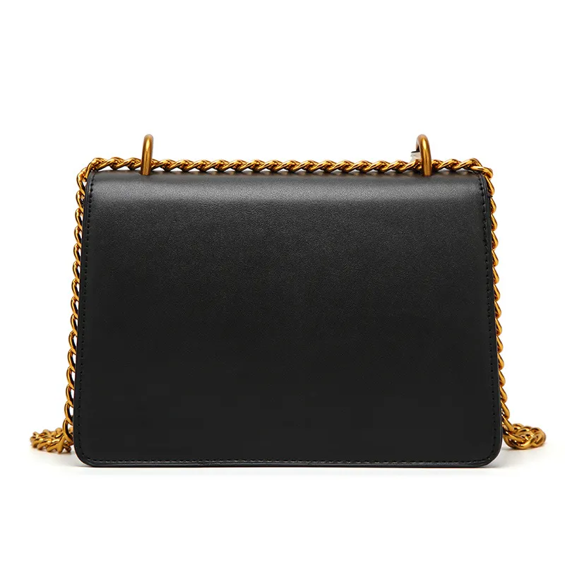 Bee leather shoulder bag - Black