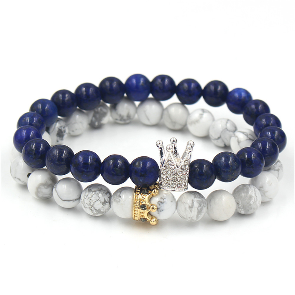 Natural pure white pine blue gold stone hand skewers