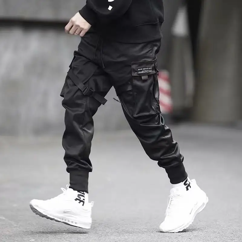 Ribbons Harem Joggers Men Cargo Pants Streetwear