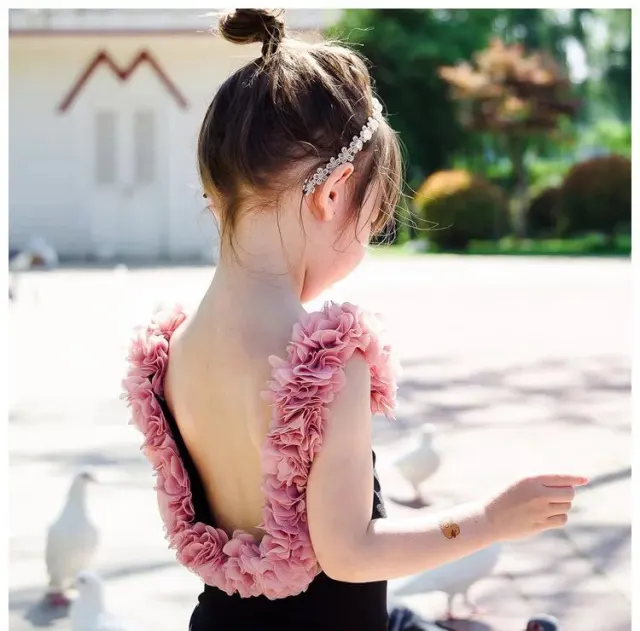 Flower halter mother and daughter swimsuit Black - Shop at LoveMi