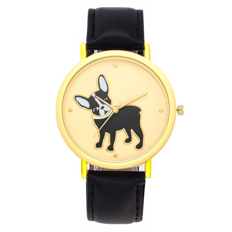 Fashion cute puppy pattern casual belt quartz watch
