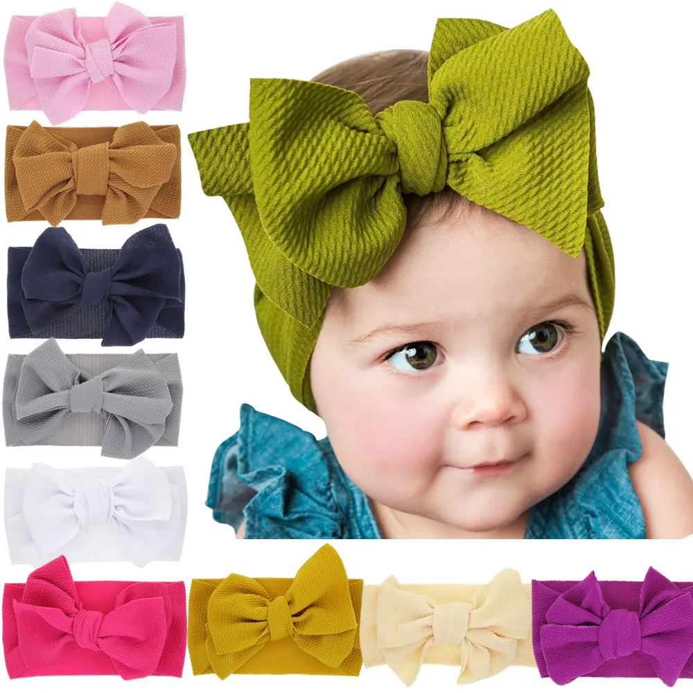 New-born Baby's Solid-colored Bow Headband