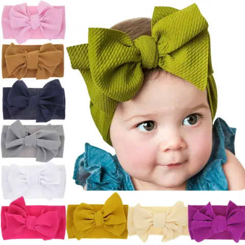 New-born Baby's Solid-colored Bow Headband