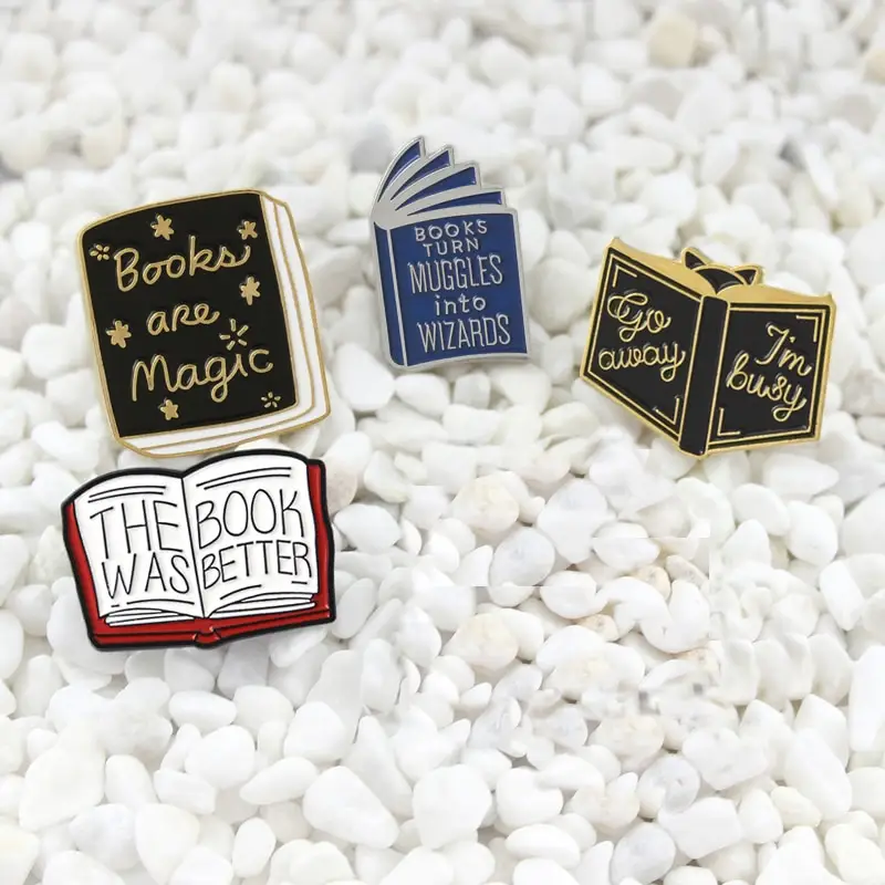 Cartoon Book Flip Brooch
