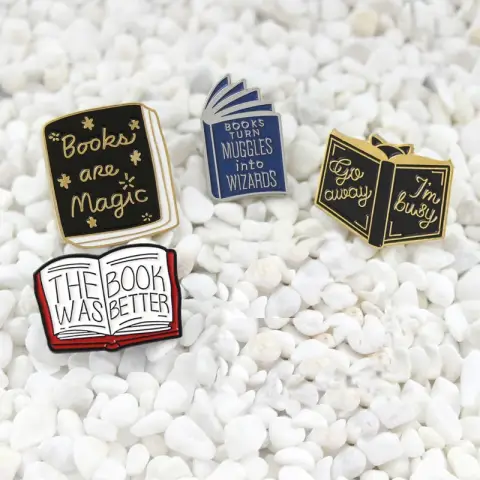 Cartoon Book Flip Brooch