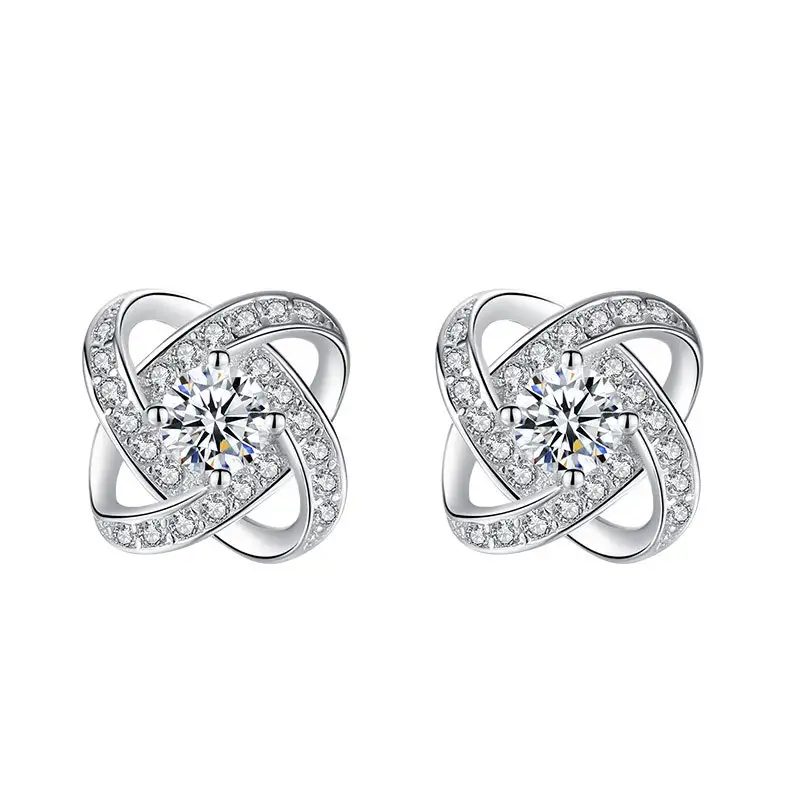 Sterling Silver Four-leaf Clover Earring Necklace