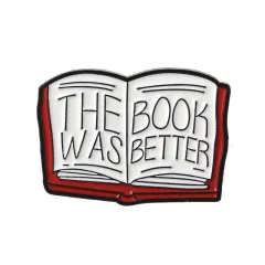 Cartoon book flip book brooch - View 1