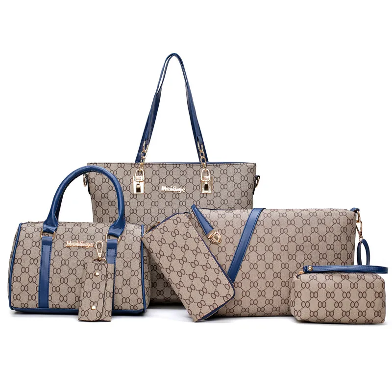 Six-piece versatile handbag - Blue