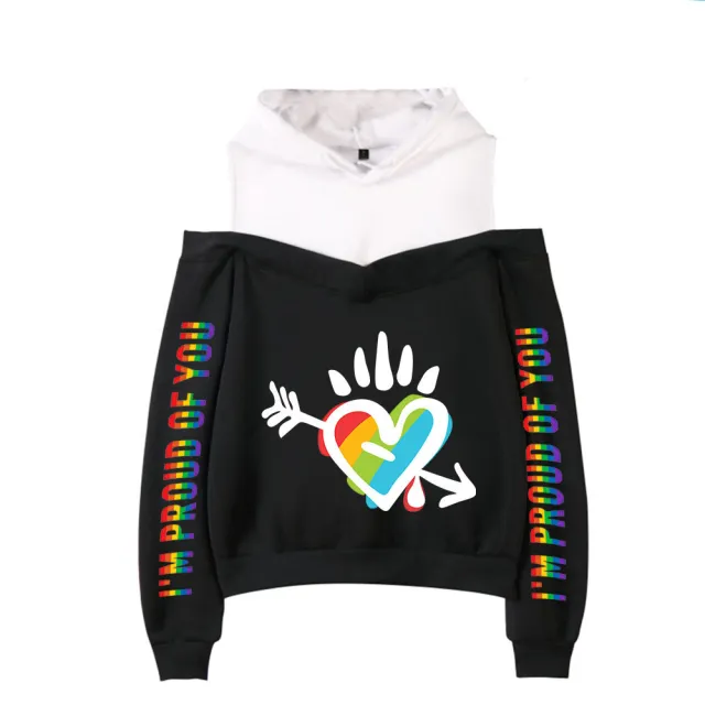 New Sexy Off the shoulder Hoodie For Women 1Black - Shop at LoveMi