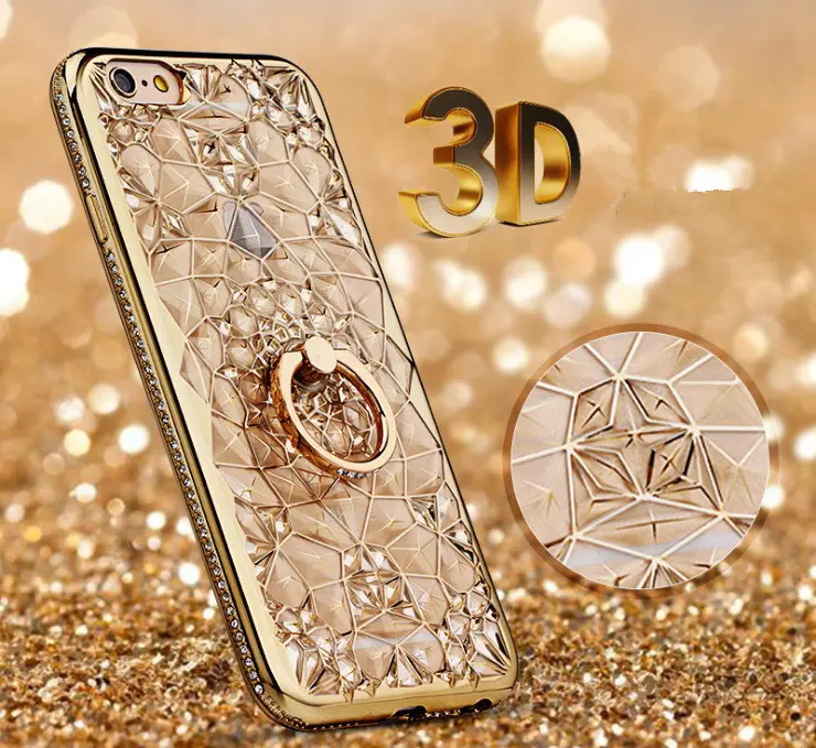 Compatible with Plating and Diamond Ring Phone Case