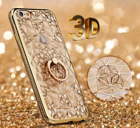 Compatible with Plating and Diamond Ring Phone Case