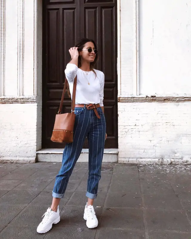 Stretch striped jeans Dark Blue - Shop at LoveMi