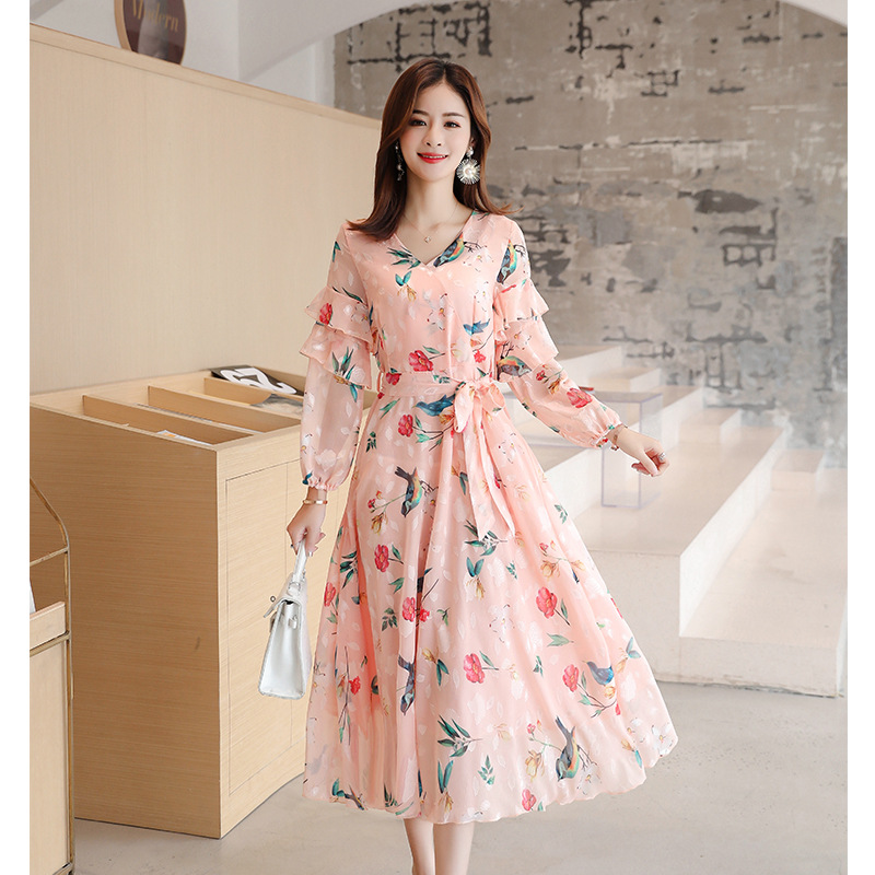 Printed chiffon dress