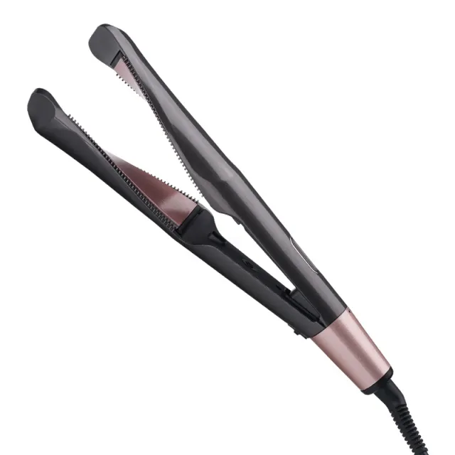 2 In1 Professional Hair Straightener Hair Crimper Dry/Wet Hair Straightening Curling Comb Black - Shop at LoveMi