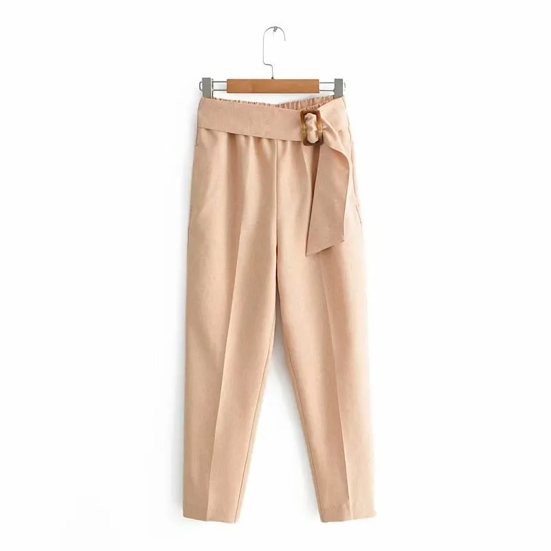 Square buckle pants - Khaki