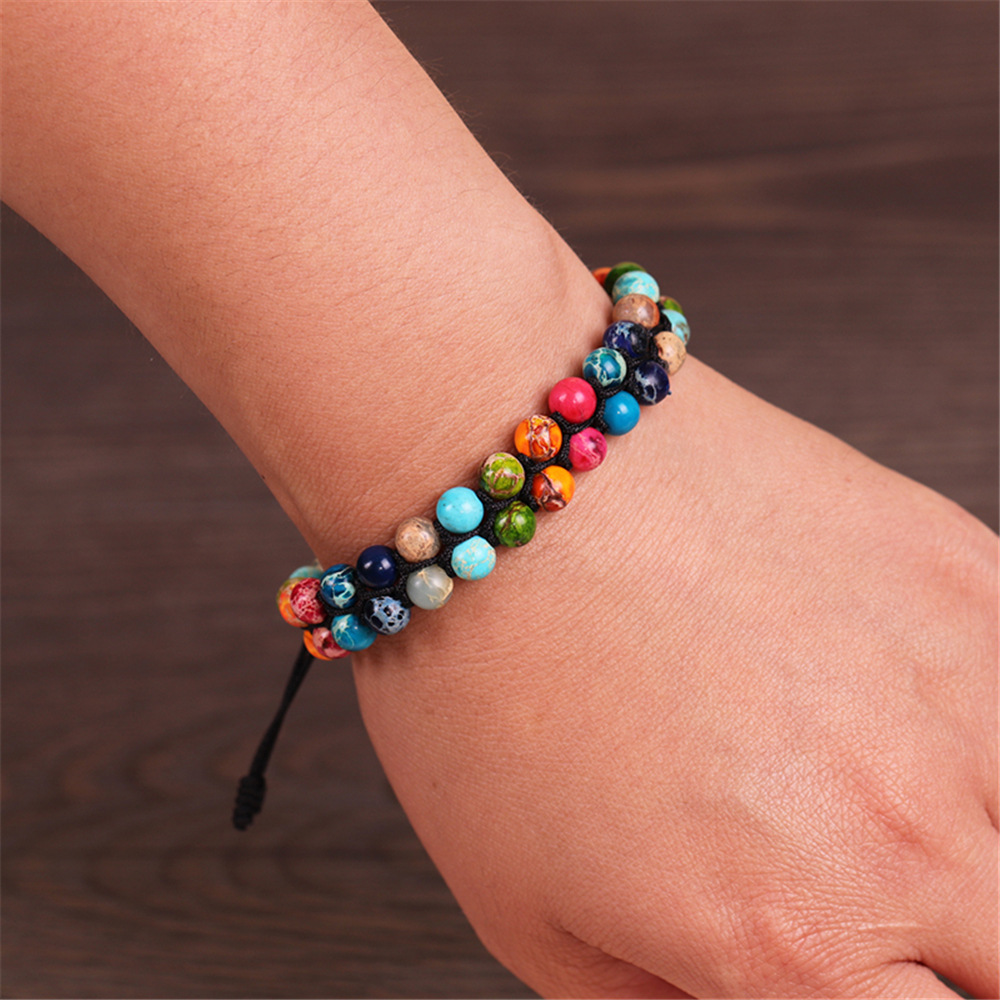 7 chakra natural stone bracelet 6mm