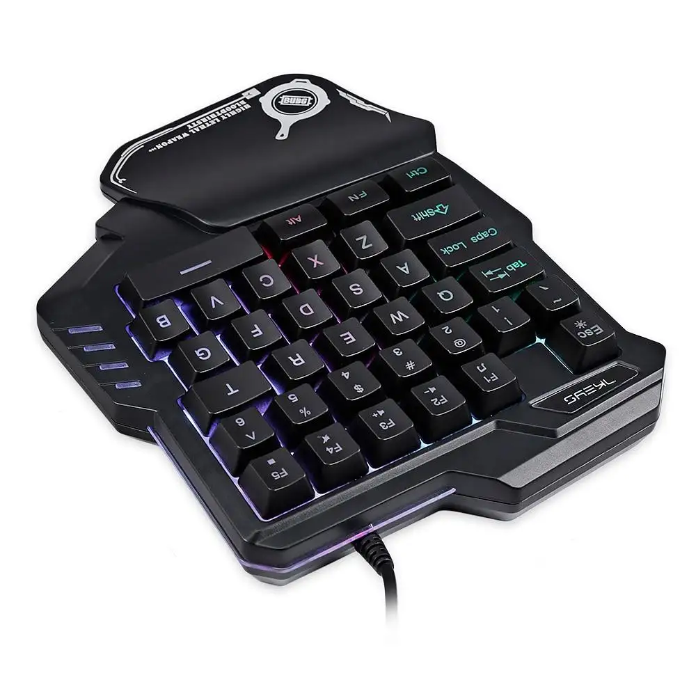 One-Handed Mechanical Gaming Keyboard RGB Backlit Portable