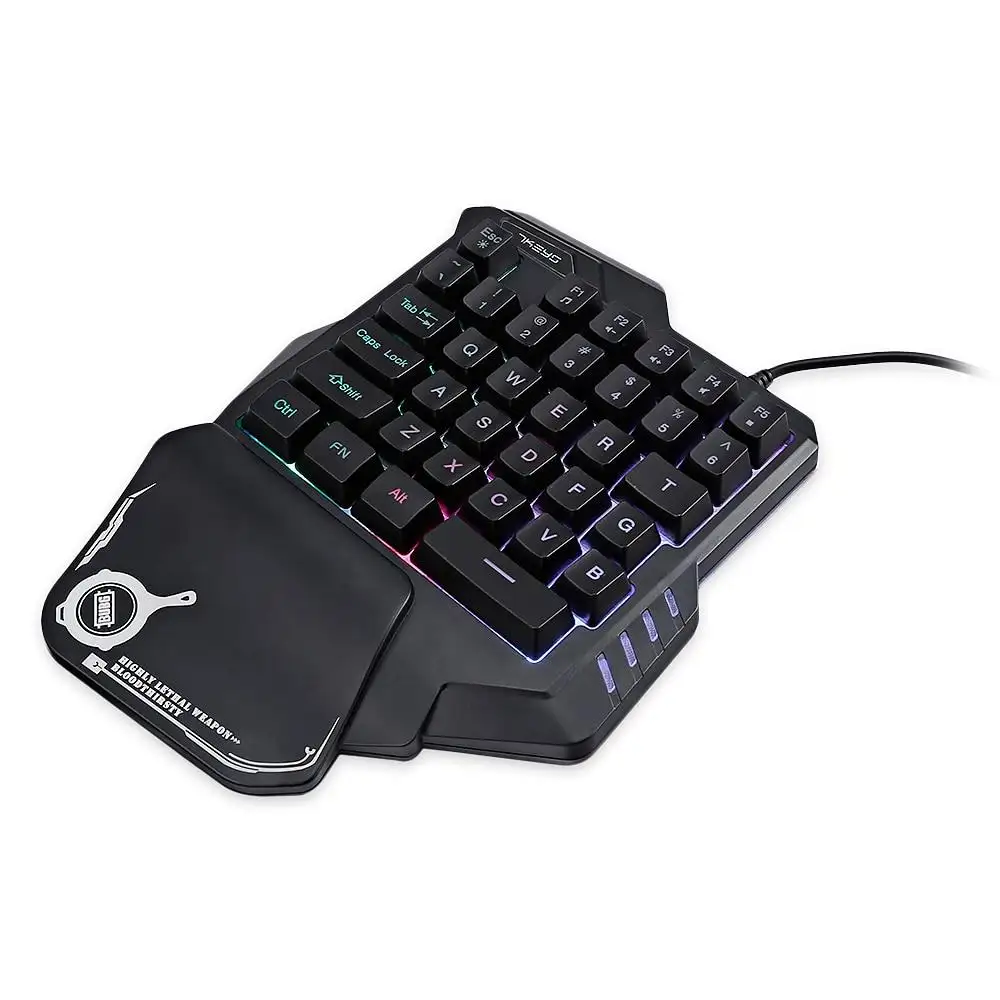 One-Handed Mechanical Gaming Keyboard RGB Backlit Portable